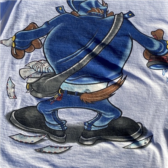 TAZ Looney Tunes Mailman 1990’s 2 sided single stitch T shirt Vintage - Picture 12 of 15